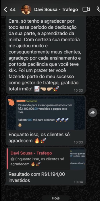 Depoimento Davi Sousa - R$100K vendidos