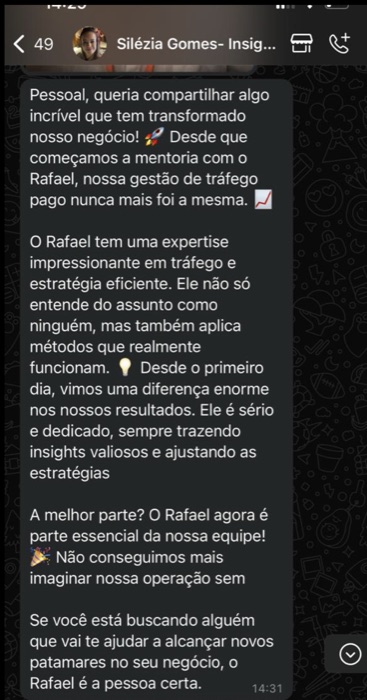 Depoimento Silézia Gomes - Parte essencial da equipe